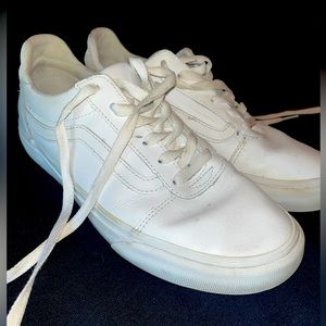 White leather Vans, Women’s 8.5